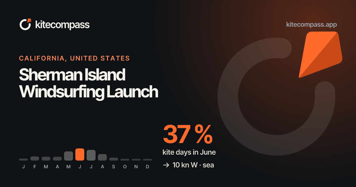 Sherman Island Windsurfing Launch Kitesurf Spot | Wind & Weather Data ...
